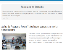 As notícias sobre vagas de emprego podem ser encontradas diretamente no portal da prefeitura de Guarulhos. Fonte: Site oficial da prefeitura.